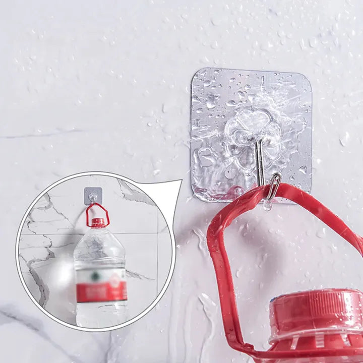 Sticky Hooks-Wall Hanging Hooks Wall Mounted Household Adhesive Storage Broom Hanger Stick Hook Racks Kitchen Bathroom Organizer