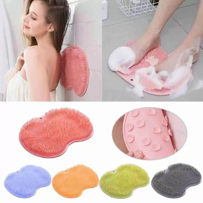 Silicone Bath Body Brush Scrubber Soft Rubbing Shower Massage Scraper Bathroom Non-slip Bath Mat Back Massage Brush Silicone Foot Wash Bod