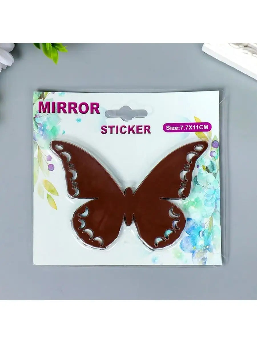 Butterfly-shaped mirror sticker