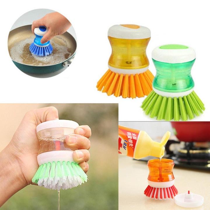 Self Dispensing Cleaning Brush Dish Brush Liquid Soap Plastic Dish Cleaning Brush Home Cleaning Laundry Products