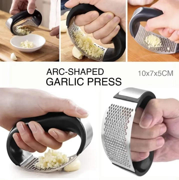 Stainless Steel Garlic Press Crusher Manual Rocking Mincer Kitchen Eco Friendly Food Grade Stainless Steel Ginger Crusher