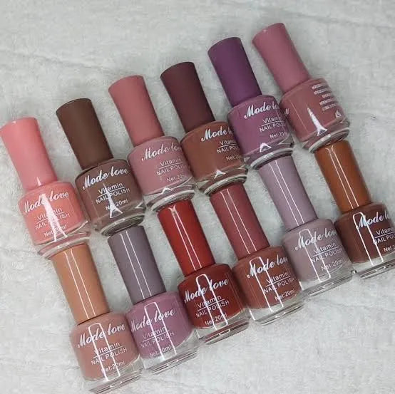 Mode Love Vitamin Nail Polishes (Pack Of 12) Permanent Nail Paint - Best Quality