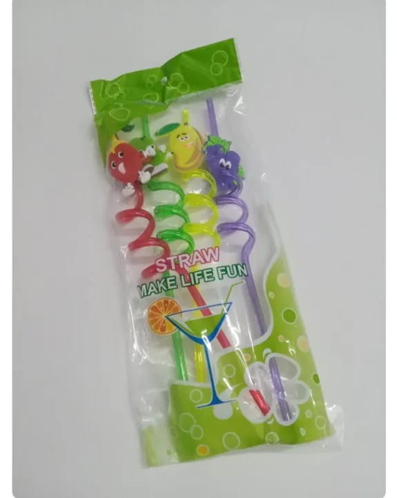 Curly 4 PCS Reusable Straws Smoothie Drinking Straws, Beautiful Reuseable Straws, Wheezy Reusable Drinking Party Straws.