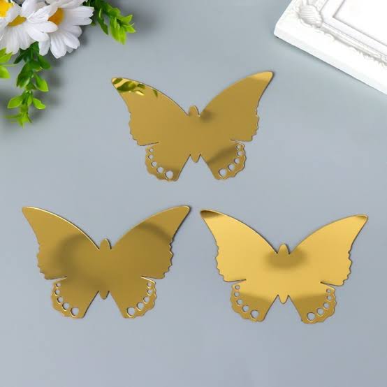 Butterfly-shaped mirror sticker