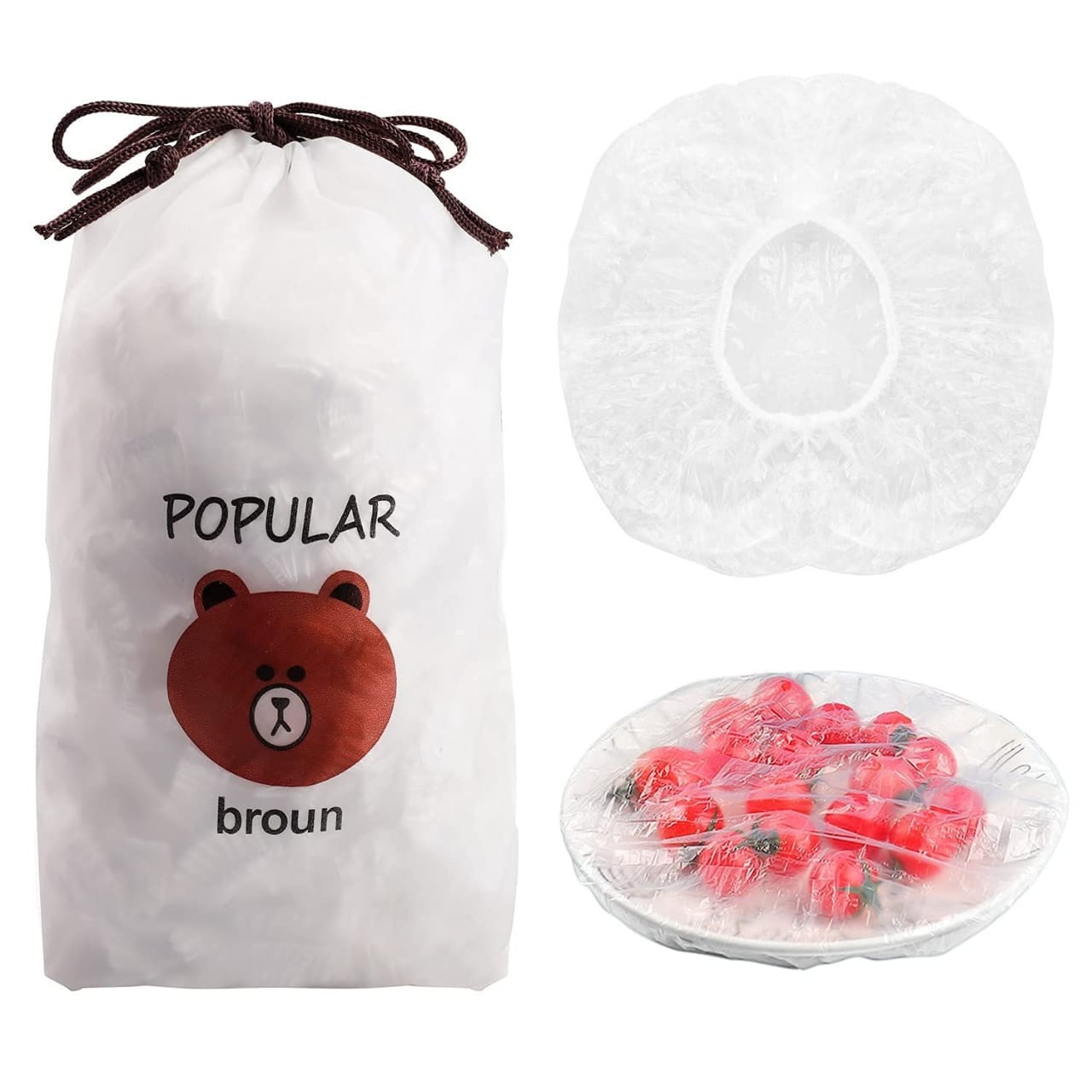 100 PIECES Reusable Elastic Food Storage Covers Disposable Food Plastic Wraps Storage