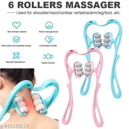 6 Rollers Manual Massager – Full Body Relaxation Tool