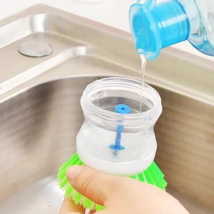 Self Dispensing Cleaning Brush Dish Brush Liquid Soap Plastic Dish Cleaning Brush Home Cleaning Laundry Products