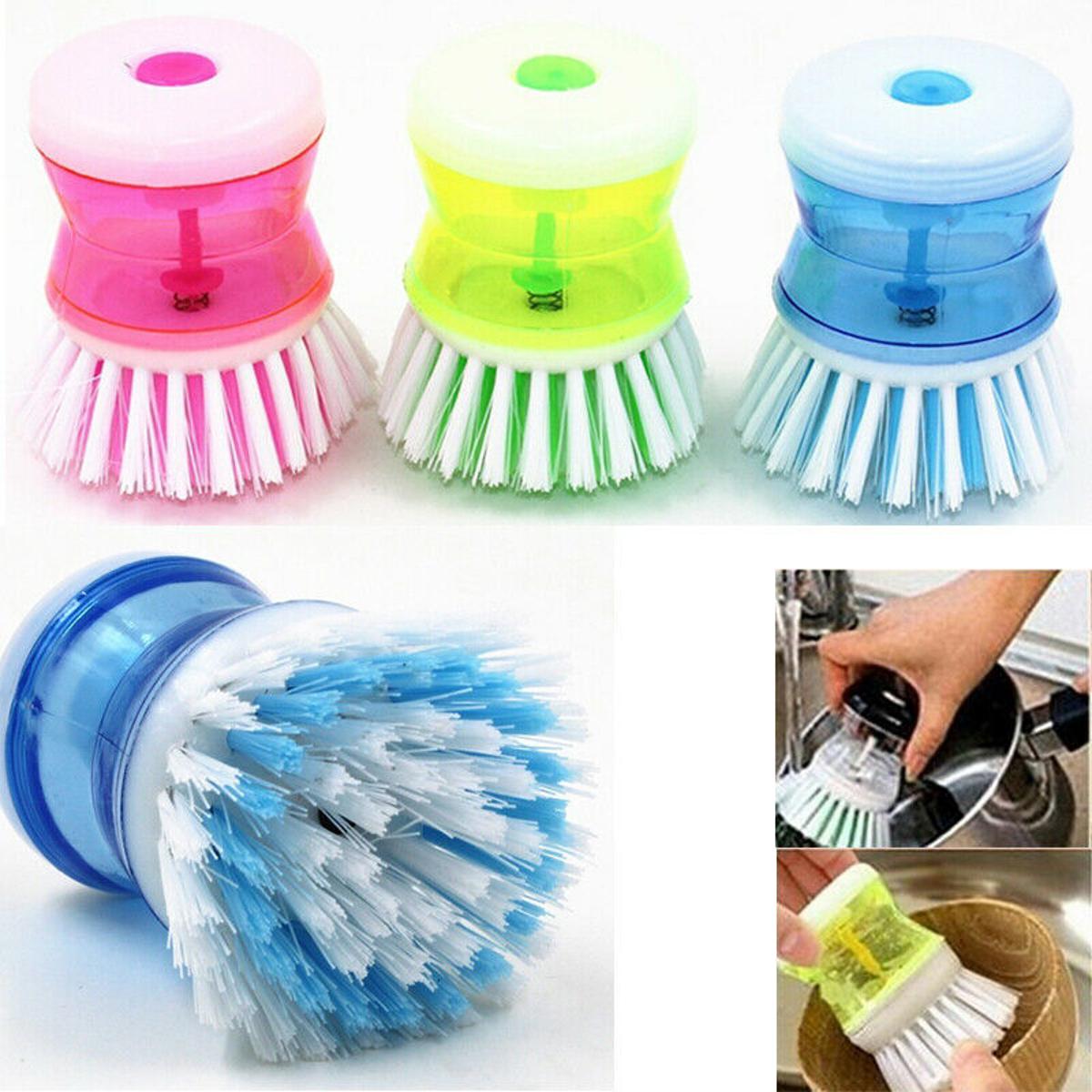 Self Dispensing Cleaning Brush Dish Brush Liquid Soap Plastic Dish Cleaning Brush Home Cleaning Laundry Products