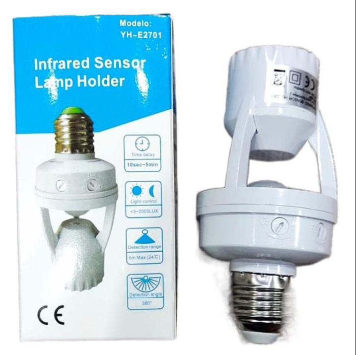 Infrared Motion Sensor Lamp Holder – 360° Smart Light Control