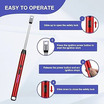 Lighters with LED Battery Display, Flexible Neck Windproof Flameless Plasma Long Lighters for Candle BBQ Camping