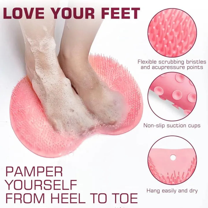 Silicone Bath Body Brush Scrubber Soft Rubbing Shower Massage Scraper Bathroom Non-slip Bath Mat Back Massage Brush Silicone Foot Wash Bod