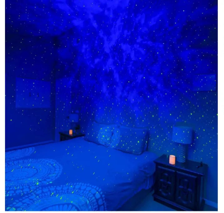 USB LED Galaxy Star Light Starry Light Projector Lamp Galaxy Sky Projector Night Light Table Lamp With Speaker Music Water Wave LED Projector