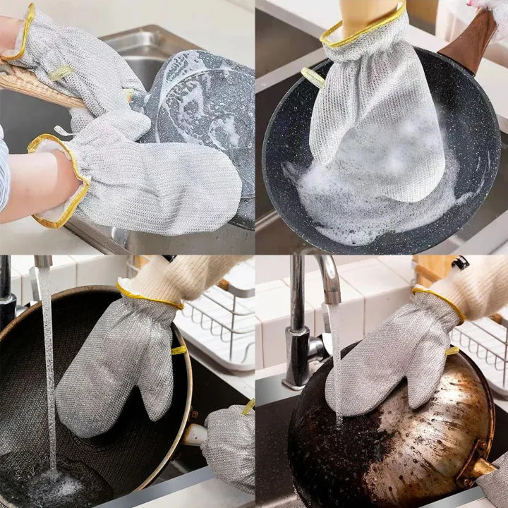 New high Quality Steel Wire Cleaning Gloves Anti-scalding Oil-proof Mitten Insulation Wire Dishwashing Pot Washing Gloves Bowl Brushing
