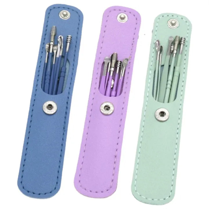 6Pcs/set Earpick Wax Remover Ear Wax Pickers Stainless Piercing Kit Earwax Curette Care Ear Clean Toolear