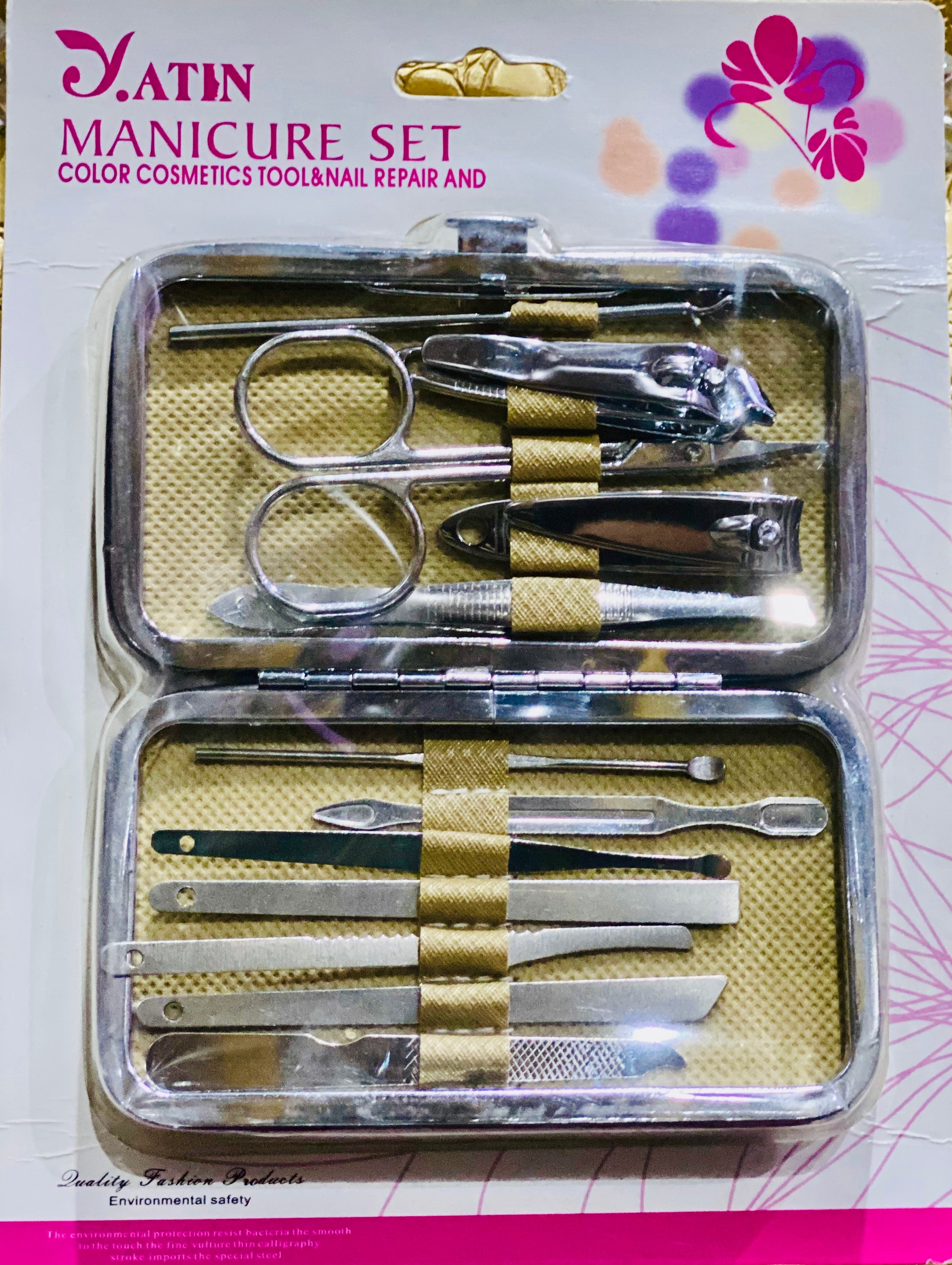 A portable kit designed for nail care.