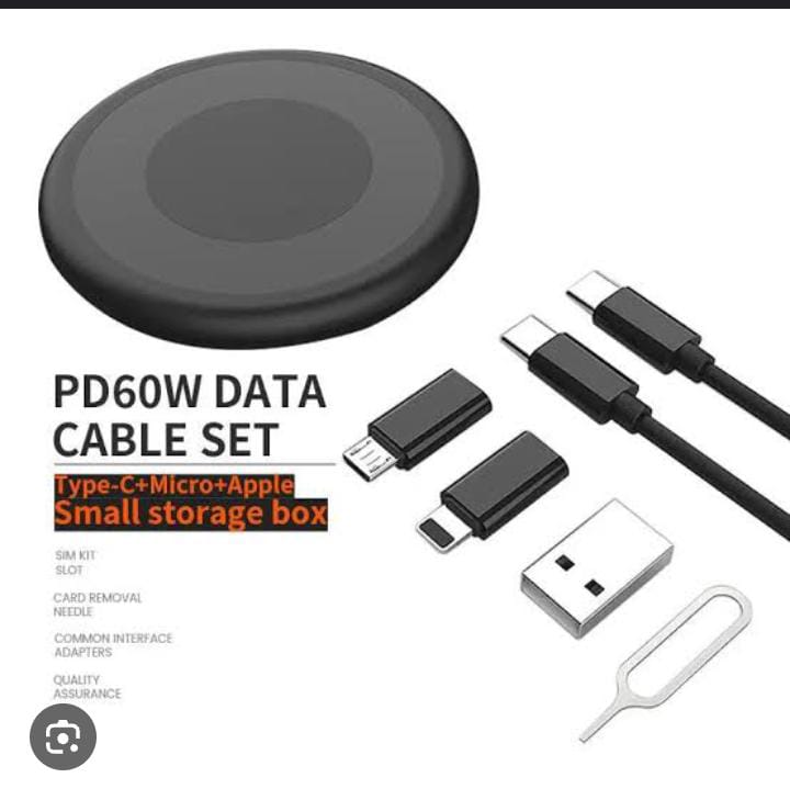 60W Multifunction Fast Charging Data Cable Set.