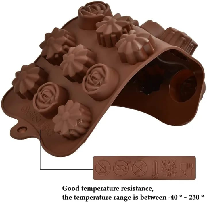 Silicone Chocolate 🍫 Moulds 15in1 Multi Shapes