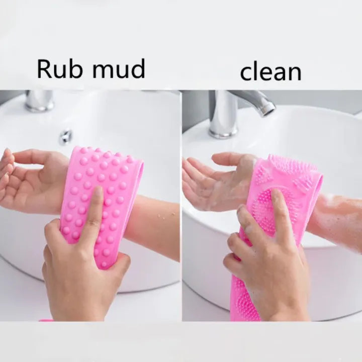 Silicone Bath Body Belt, Dead Skin Removal Bath Towel Belt, Silicone Body Exfoliating Massage Belt For Shower, Body Cleaning Strap