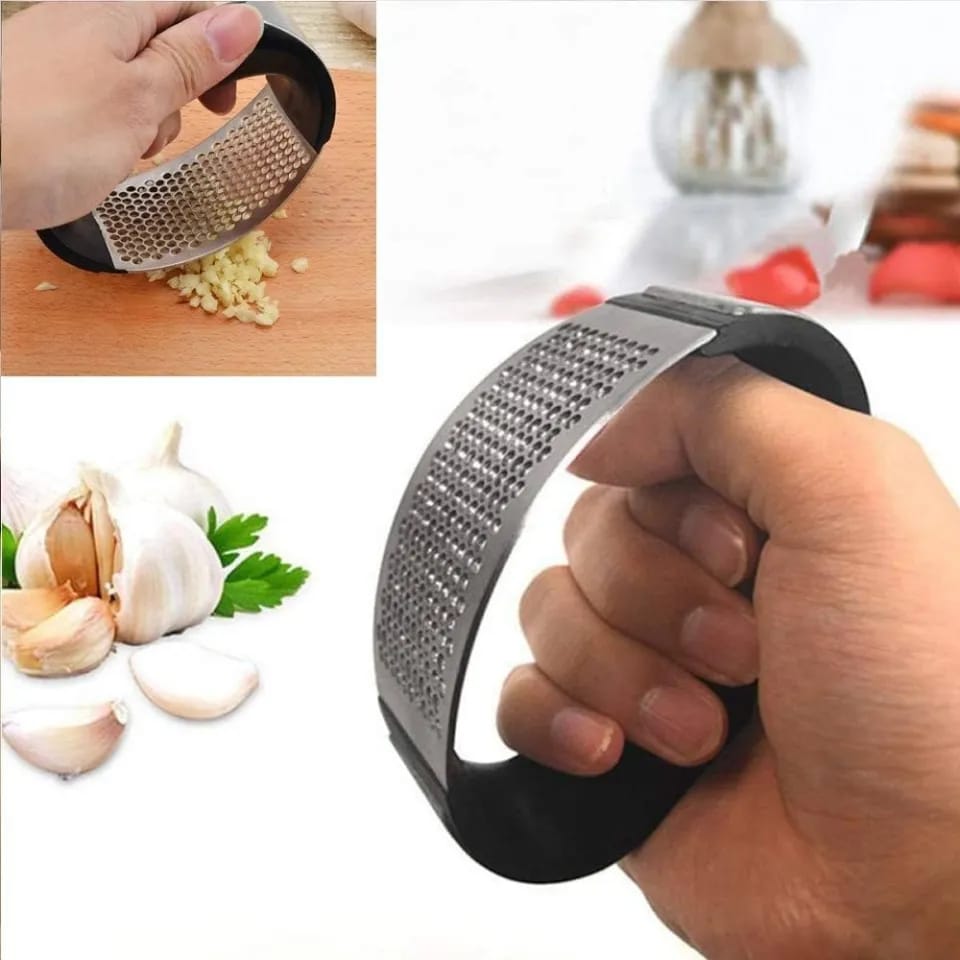 Stainless Steel Garlic Press Crusher Manual Rocking Mincer Kitchen Eco Friendly Food Grade Stainless Steel Ginger Crusher