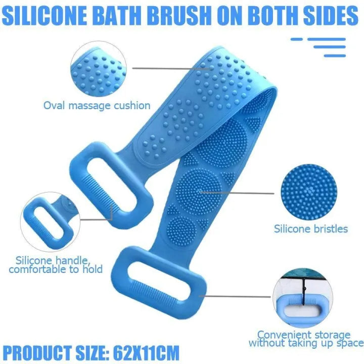 Silicone Bath Body Belt, Dead Skin Removal Bath Towel Belt, Silicone Body Exfoliating Massage Belt For Shower, Body Cleaning Strap