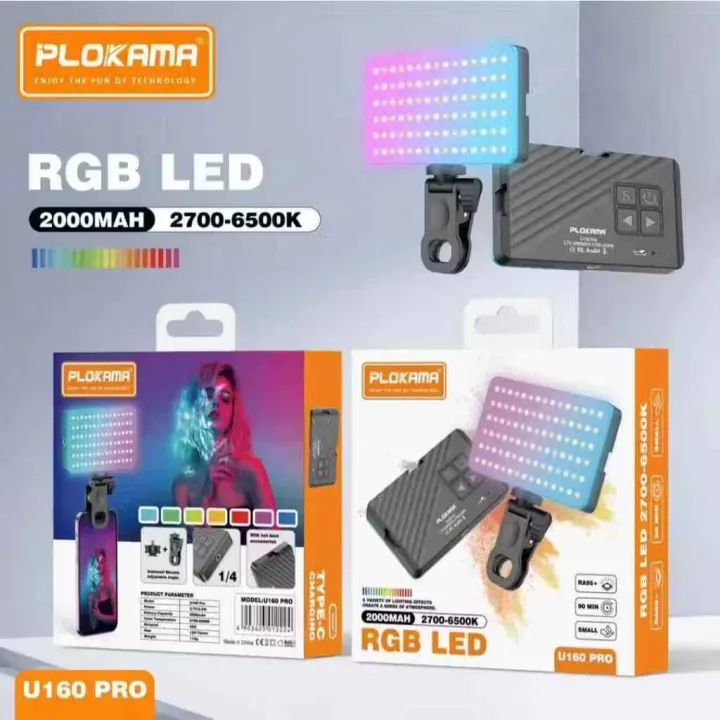 RMG TRADERS U160 Pro RGB LED Video Light – Portable Mini Studio Lighting for Photography and Content Creation