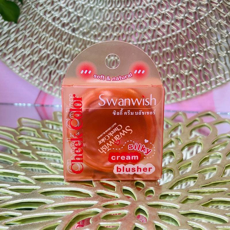 Swanwish Cheek Color Silky Cream Blusher, specifically in the shade "02 Sunset Orange"
