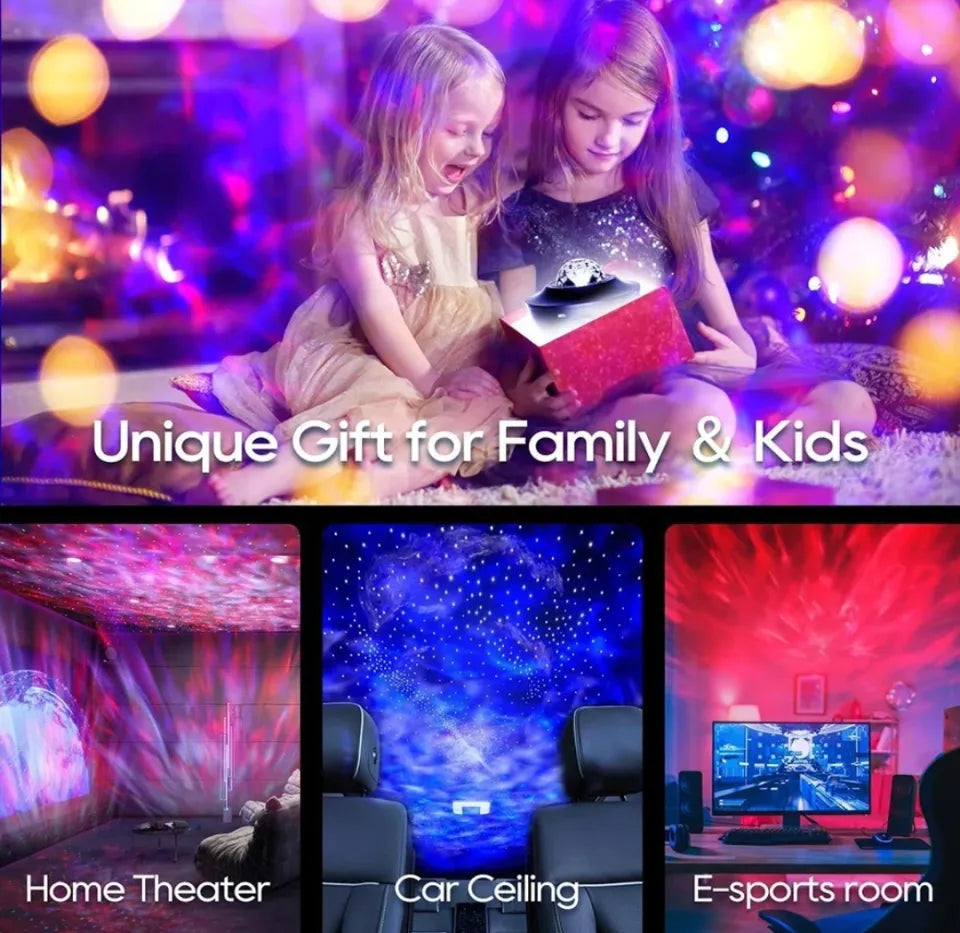 USB LED Galaxy Star Light Starry Light Projector Lamp Galaxy Sky Projector Night Light Table Lamp With Speaker Music Water Wave LED Projector