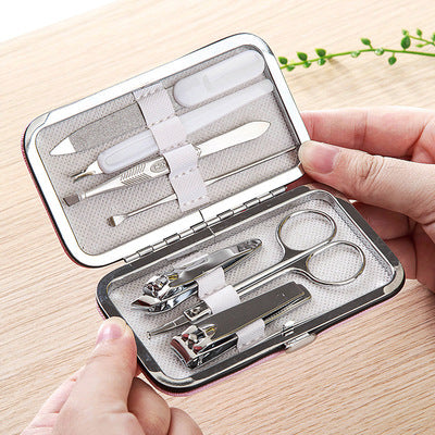 A portable kit designed for nail care.