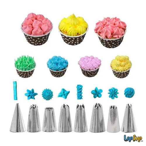 Enhance your cake decorating skills with the Decorator PAPA Confeito Stainless Steel Funnel Set, a 15-piece cake decorator's dream.