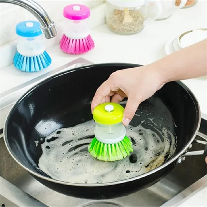 Self Dispensing Cleaning Brush Dish Brush Liquid Soap Plastic Dish Cleaning Brush Home Cleaning Laundry Products