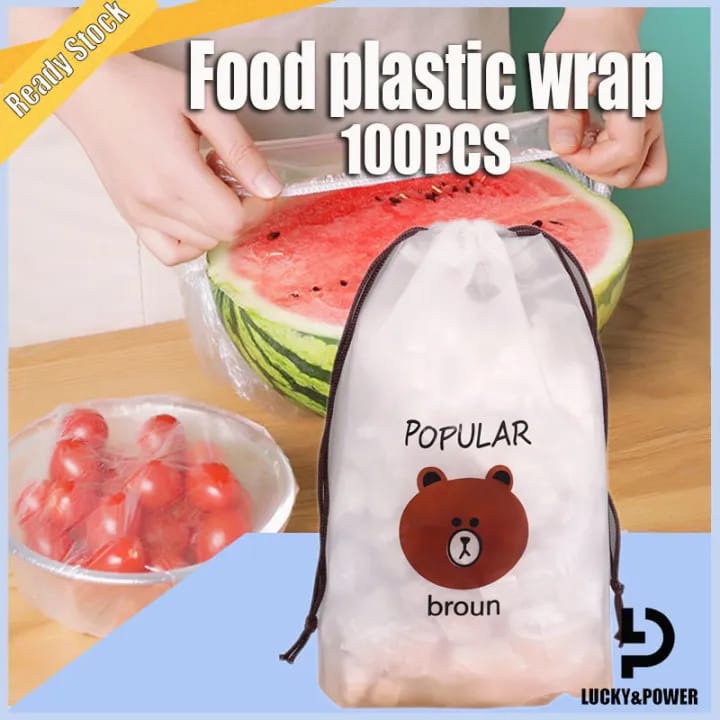 100 PIECES Reusable Elastic Food Storage Covers Disposable Food Plastic Wraps Storage
