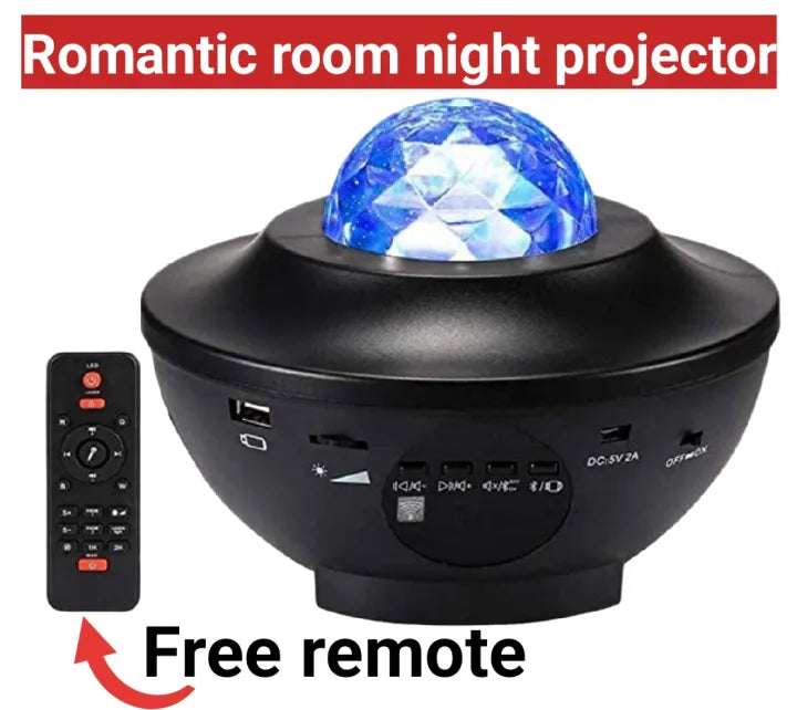 USB LED Galaxy Star Light Starry Light Projector Lamp Galaxy Sky Projector Night Light Table Lamp With Speaker Music Water Wave LED Projector