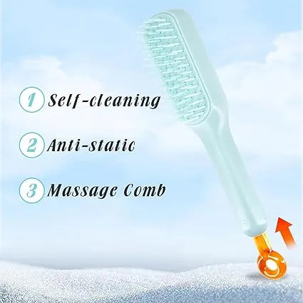 Self-Cleaning Anti-Static Hair Brush with Scalable Rotating Lifting and Massage Comb