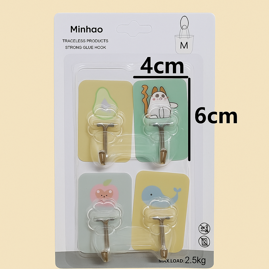 Adhesive Wall Hook Seamless Paste 3 Branch Rotation Hook Kitchen Bathroom Desk Hook Nordic Style ( 4 pcs)