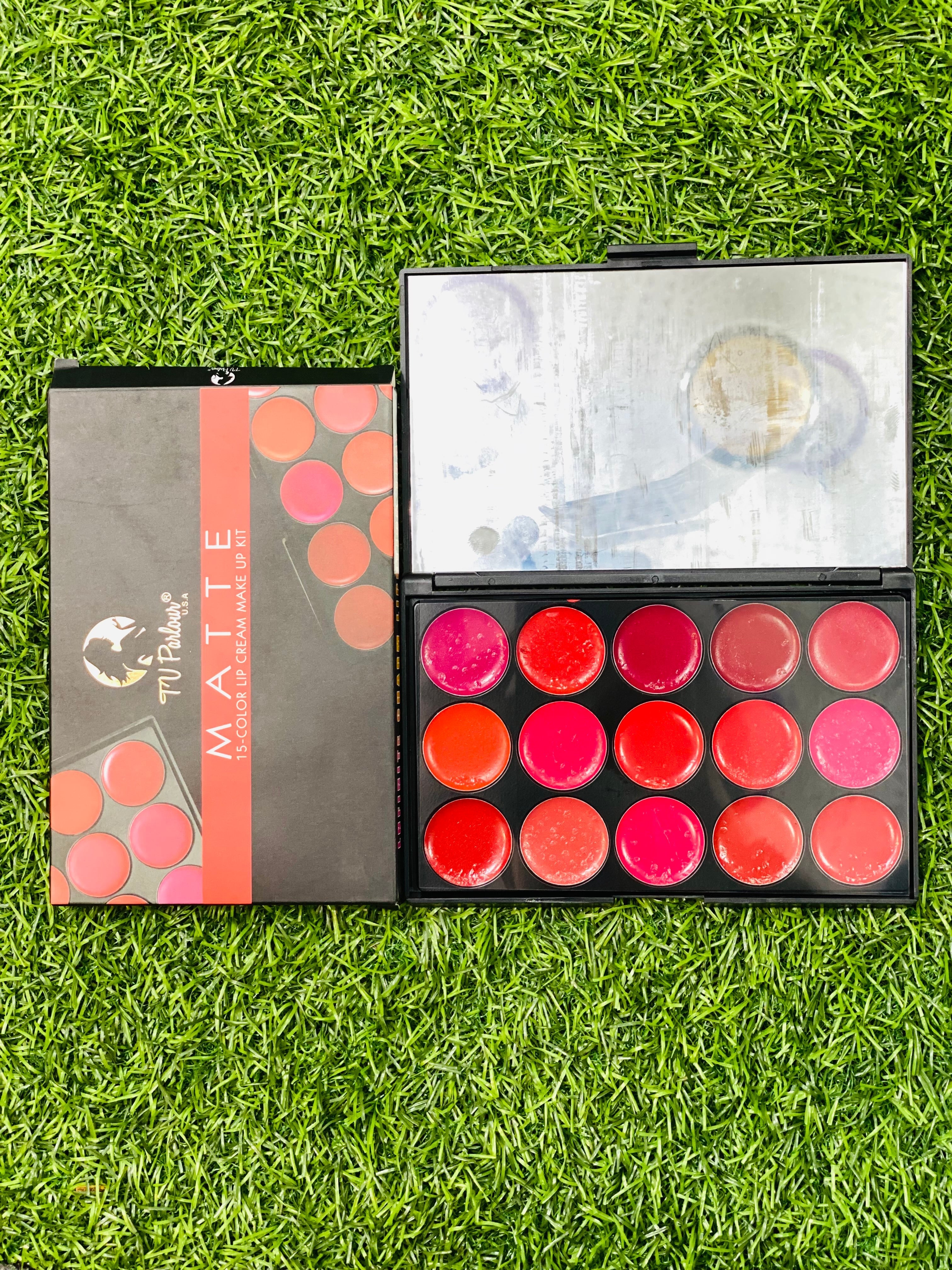TV Parlour 15-Color Lip Cream Make Up Kit, also known as the TV Parlour 15 Color Matte Lipstick Kit.