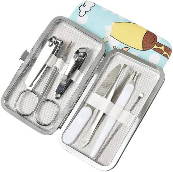 A portable kit designed for nail care.