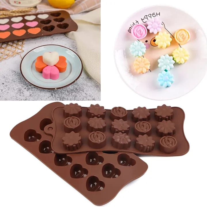 Silicone Chocolate 🍫 Moulds 15in1 Multi Shapes