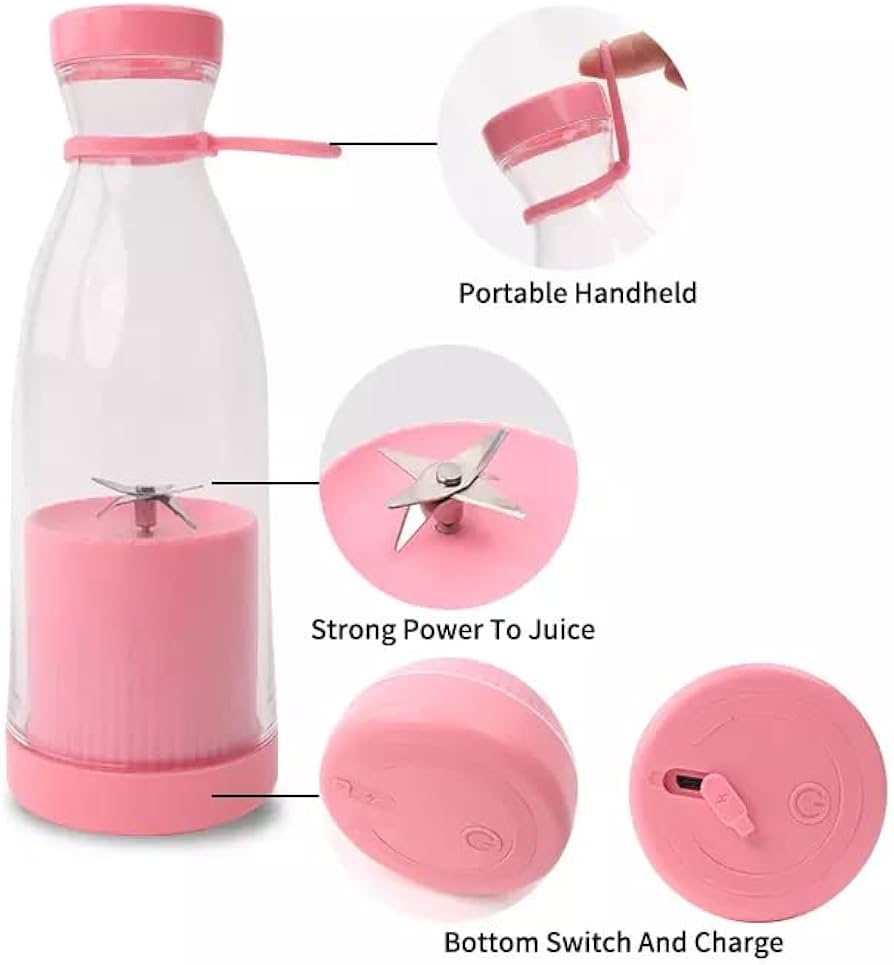 420ml USB Rechargeable Juicer Blender: Portable Mini Blender with 6 Blades