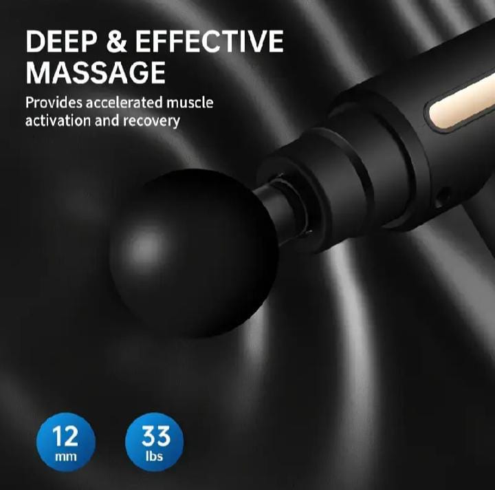 High-Torque Massage Gun for Deep Tissue Relief - USB Rechargeable, Sleek Black & Golden