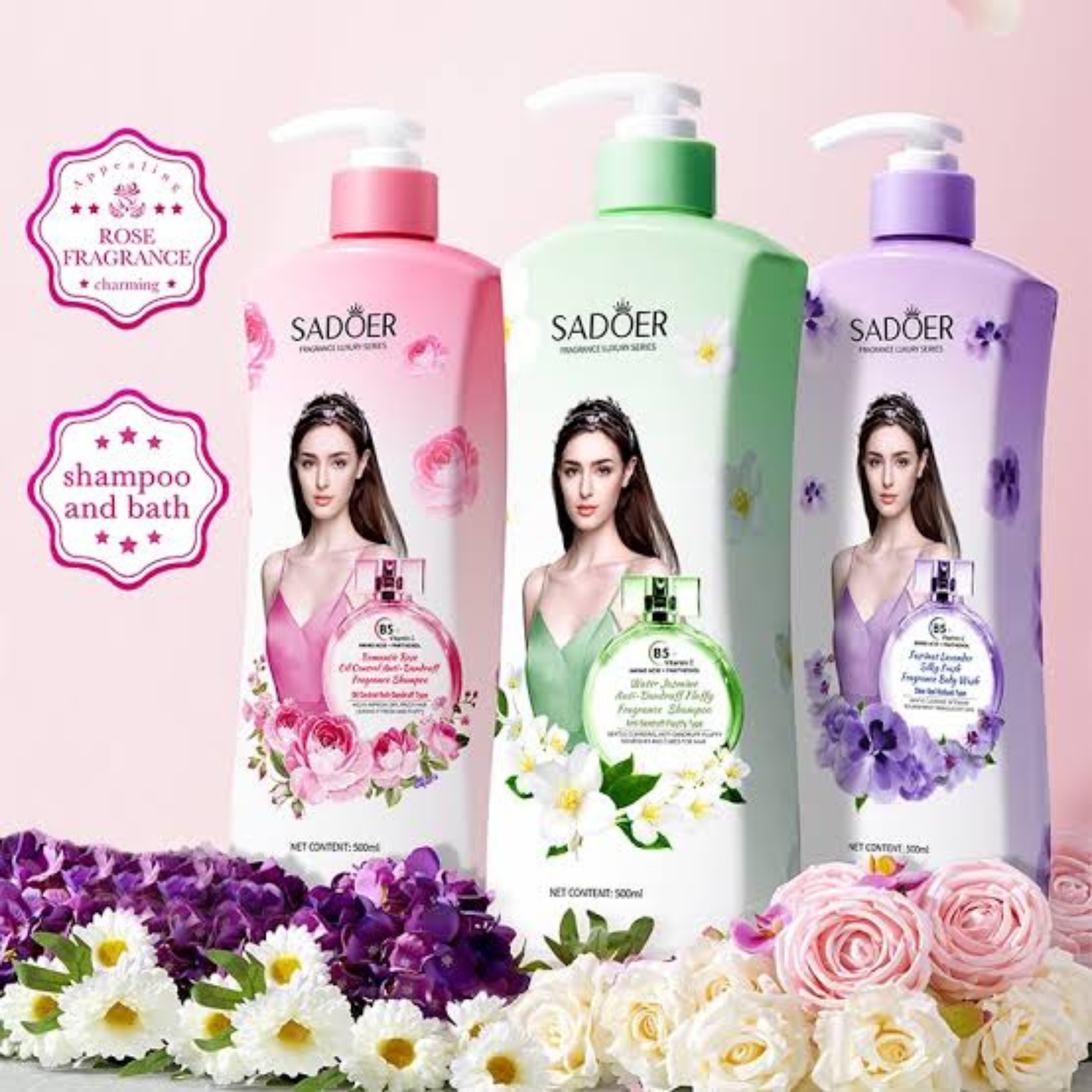 Sadoer Fragrance Luxury Series Lavender Silky Fresh Body Wash 500ml