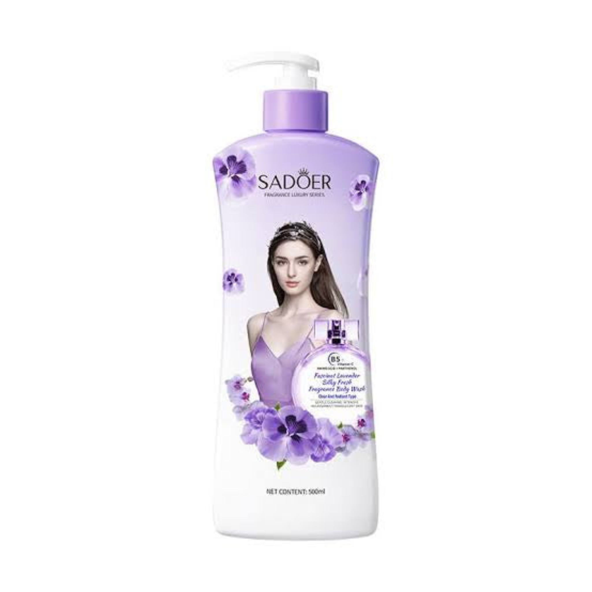 Sadoer Fragrance Luxury Series Lavender Silky Fresh Body Wash 500ml