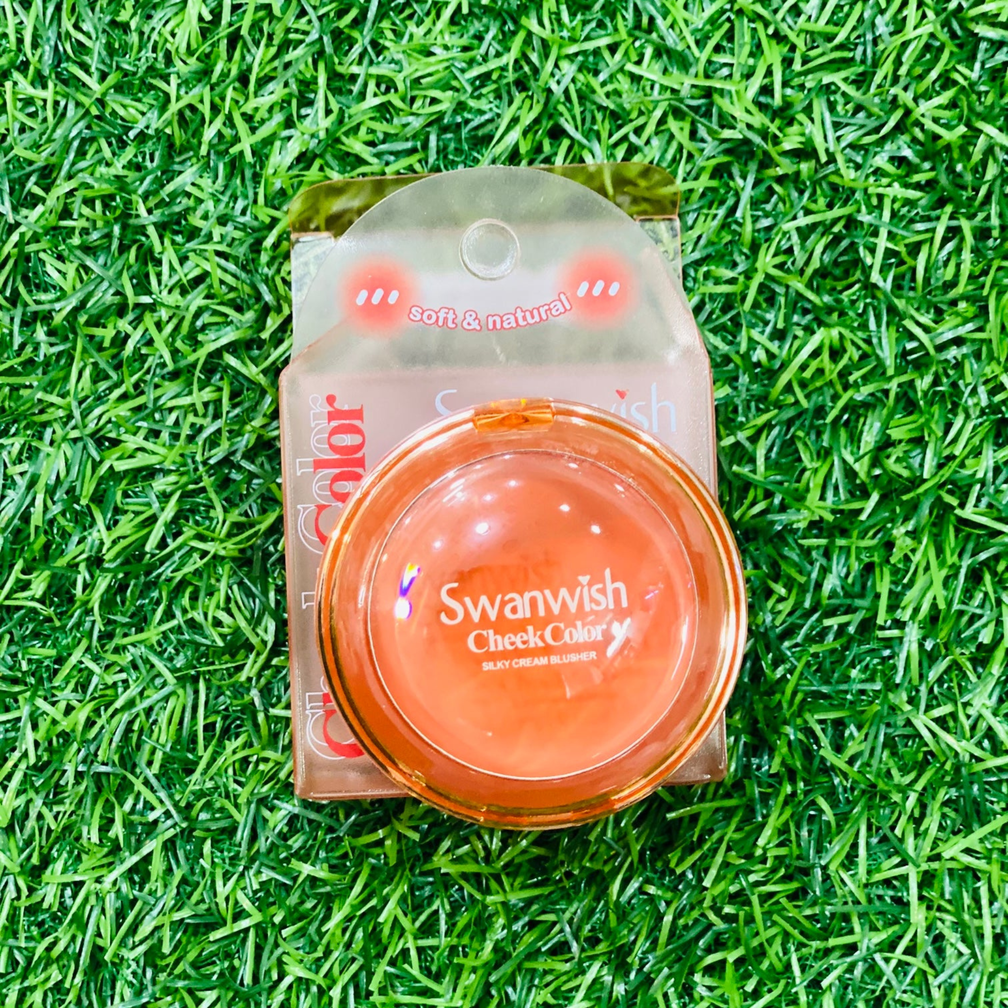 Swanwish Cheek Color Silky Cream Blusher, specifically in the shade "02 Sunset Orange"