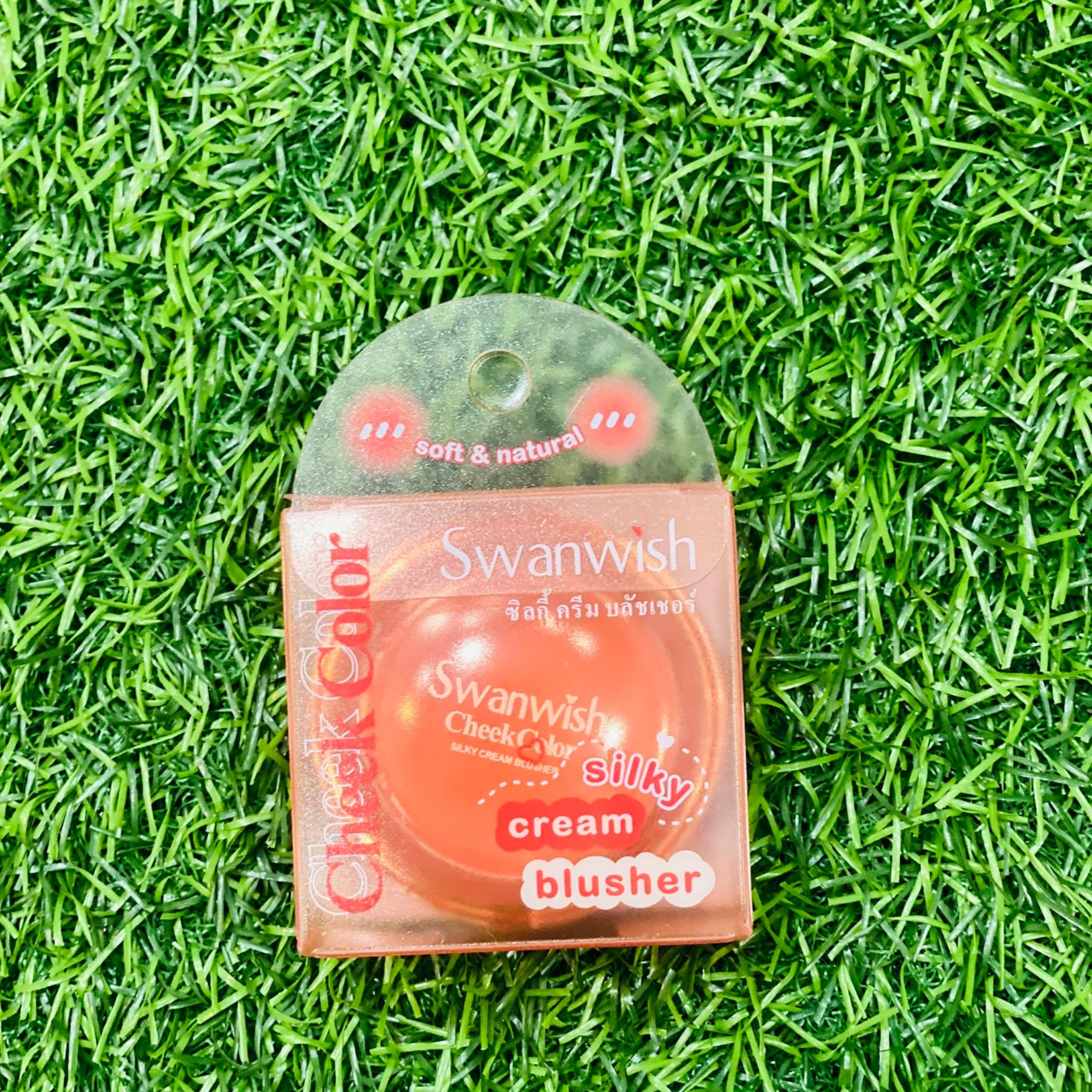 Swanwish Cheek Color Silky Cream Blusher, specifically in the shade "02 Sunset Orange"