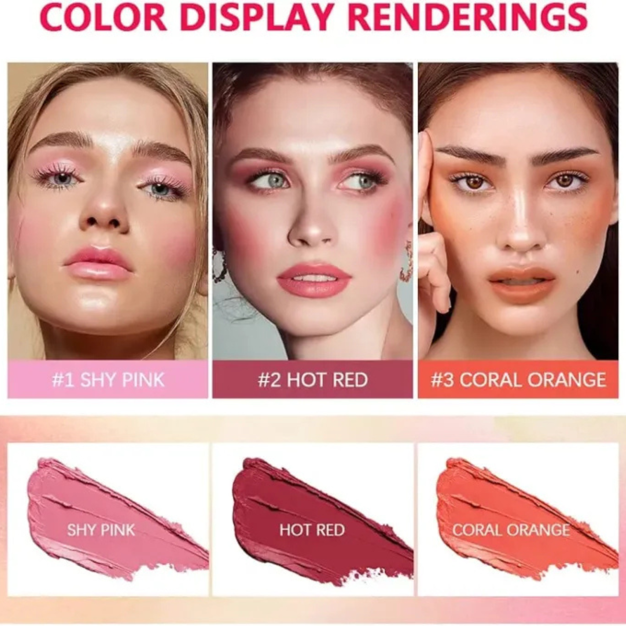 Pack of 3 Blushes in different shades