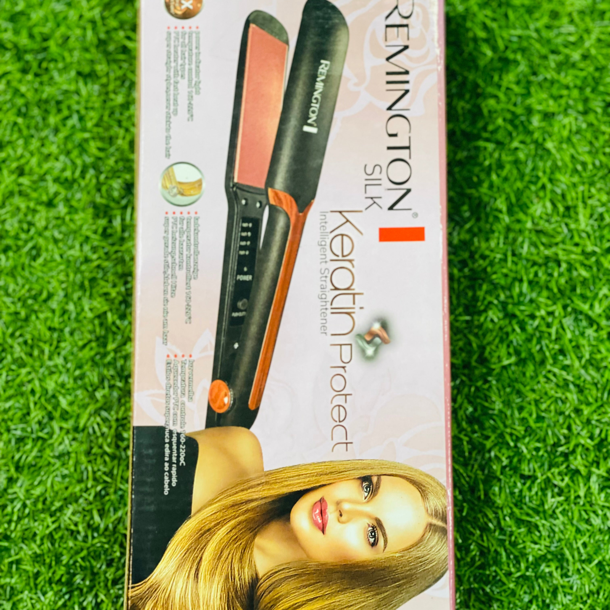 Hair styling tool designed for straightening hair while providing protection and care.
