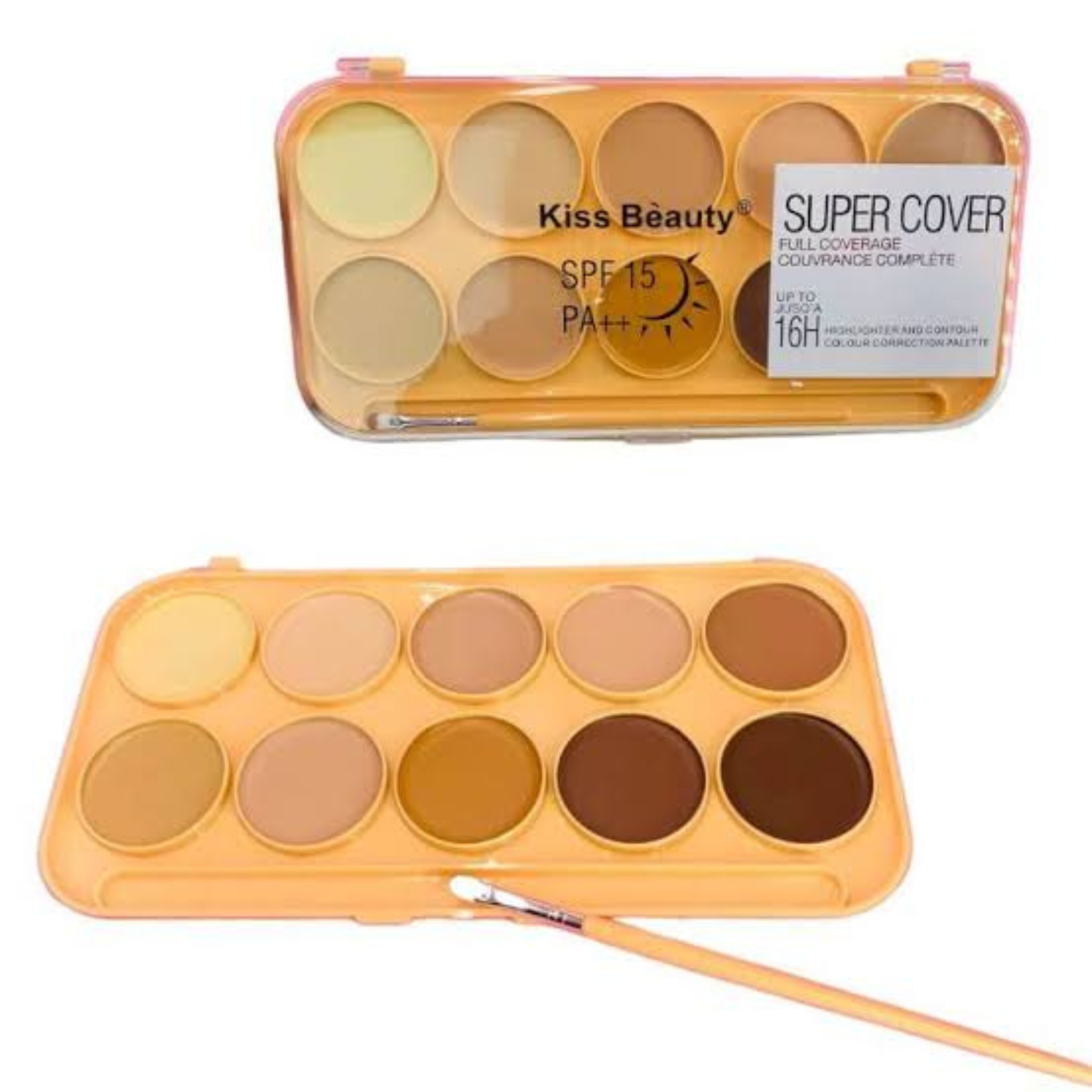 Kiss Beauty Super Cover Full Coverage Highlighter and Contour Colour Correction Palette.