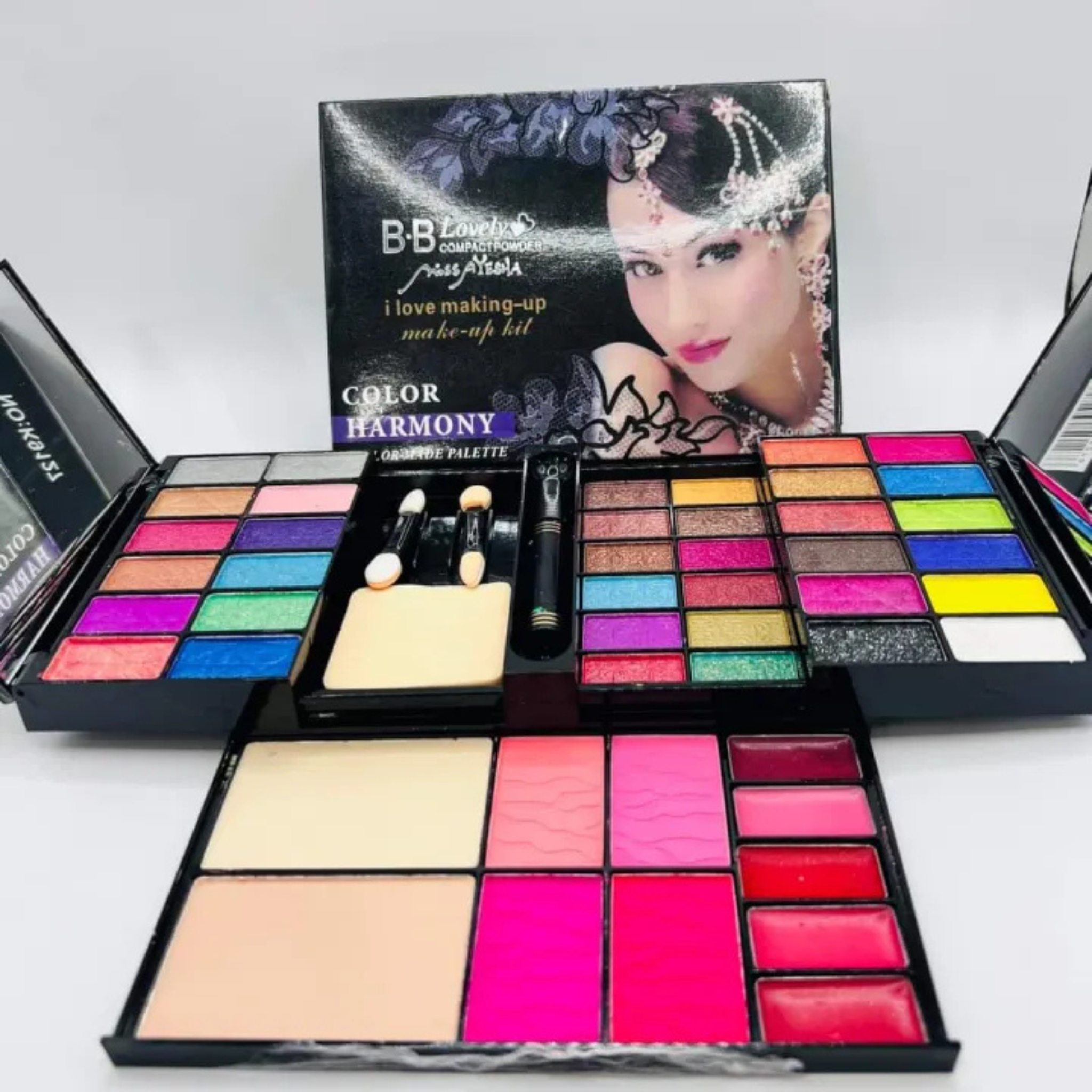 B.B lovely kiss touch 9127 (34 colors) makeup box/kit compact powder blusher eyeshadow palette