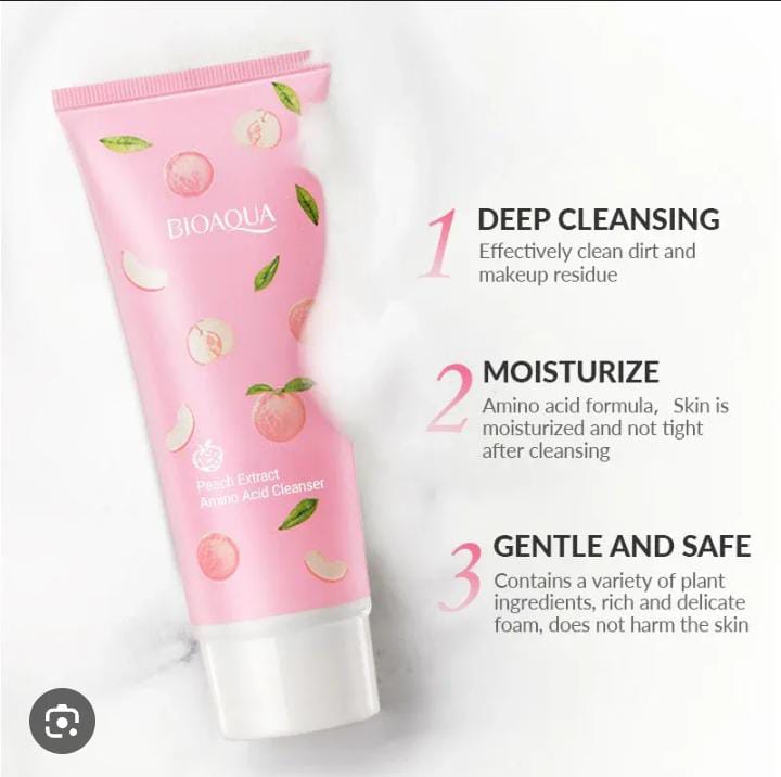 BIOAQUA Peach Extract Amino Acid Cleanser___Facewash