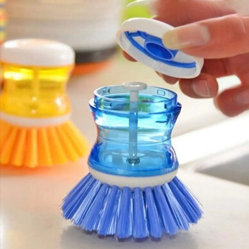 Self Dispensing Cleaning Brush Dish Brush Liquid Soap Plastic Dish Cleaning Brush Home Cleaning Laundry Products