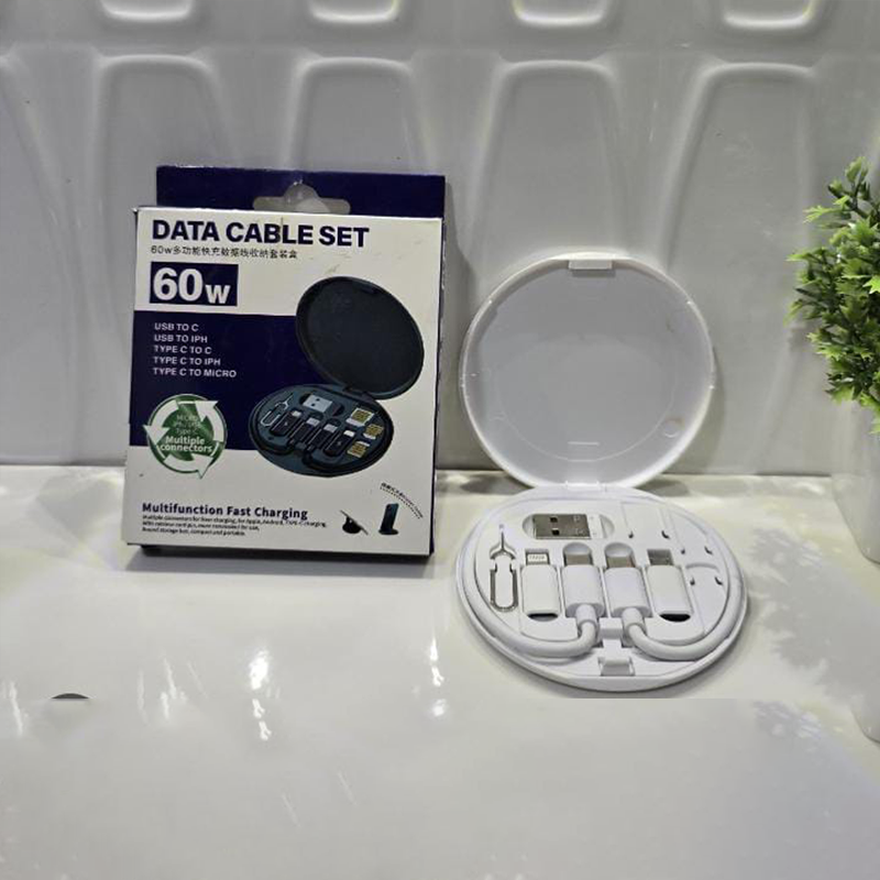 60W Multifunction Fast Charging Data Cable Set.